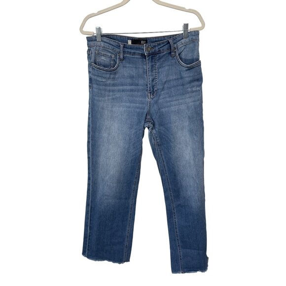 Kut From The Kloth Kelsey High Rise Ankle Flare Jeans Size 10 Blue Denim Classic - Picture 1 of 10
